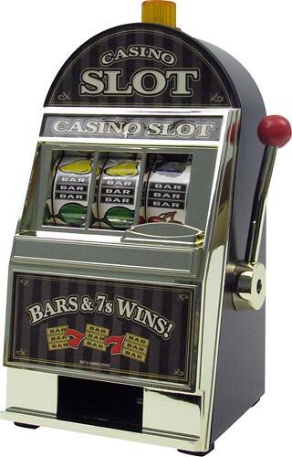 Front Standard. Trademark - Lucky 7 Slot Machine Bank.