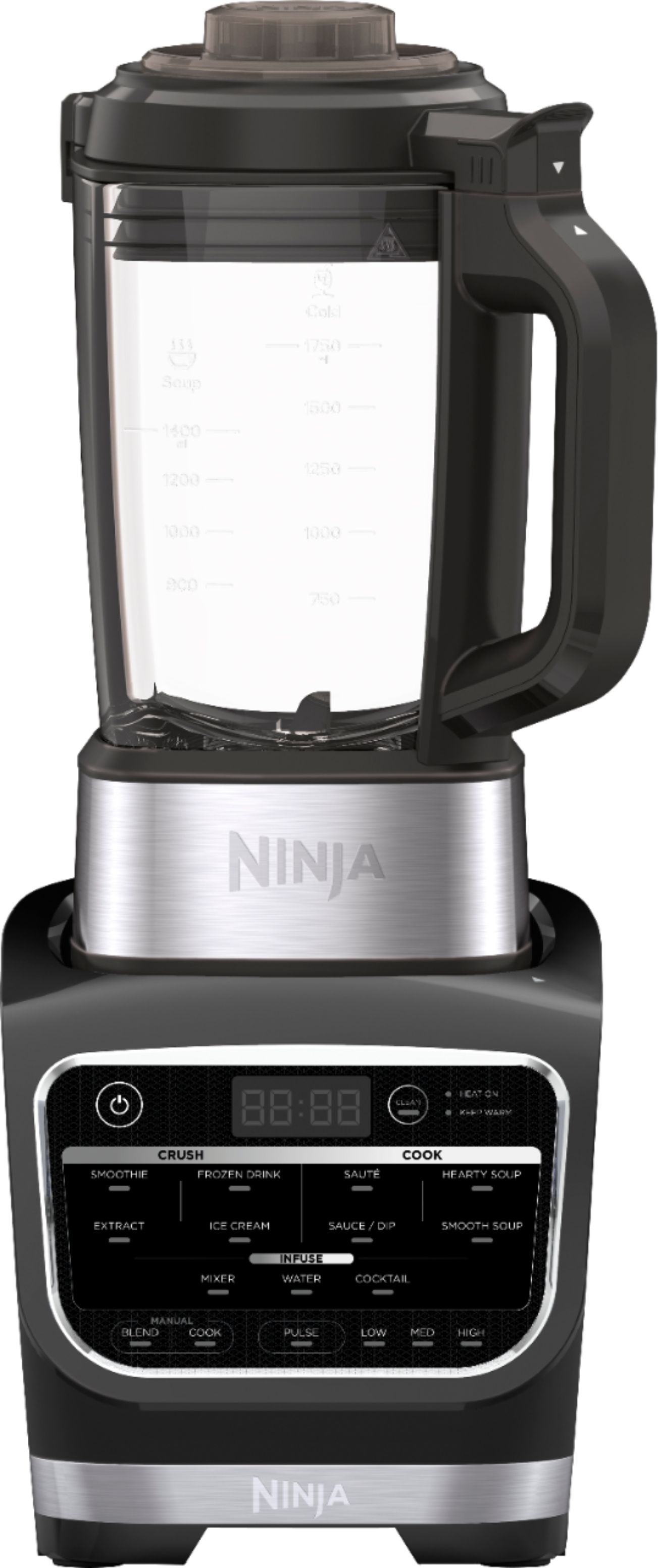 Angle View: Ninja - Foodi Cold & Hot Blender - Stainless Steel/Black