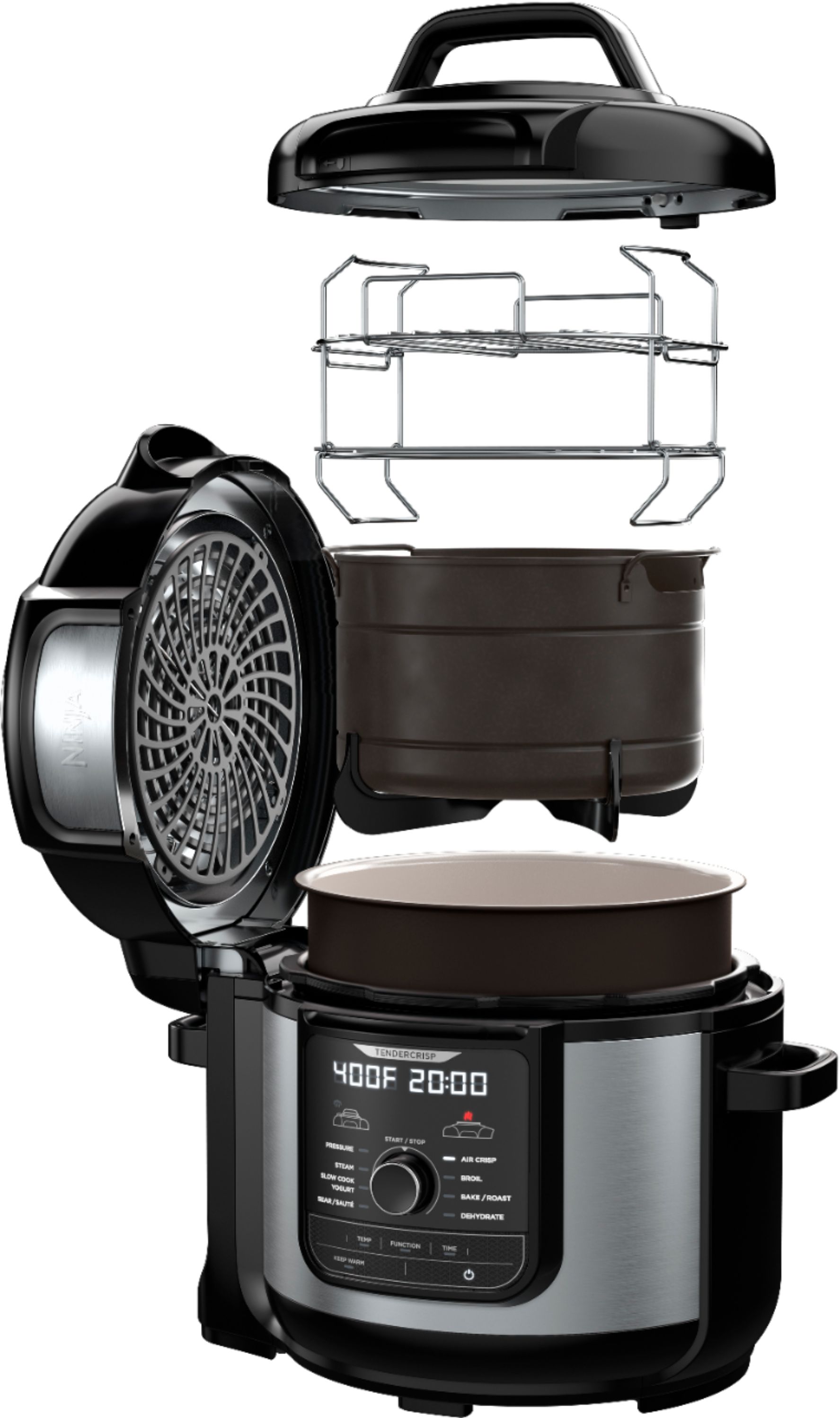 Best Buy: Ninja Foodi 8qt 9-in-1 Deluxe XL Digital Multi Cooker with Air  Fryer Stainless Steel/Black FD402