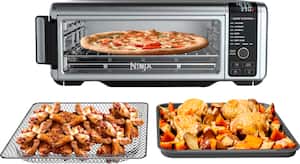 Ninja - Ninja® SP101 Foodi™ 8-in-1 Digital Air Fry Oven, Toaster, Flip-Away Storage, Dehydrate, Keep Warm - Stainless Steel/Black - Front_Zoom