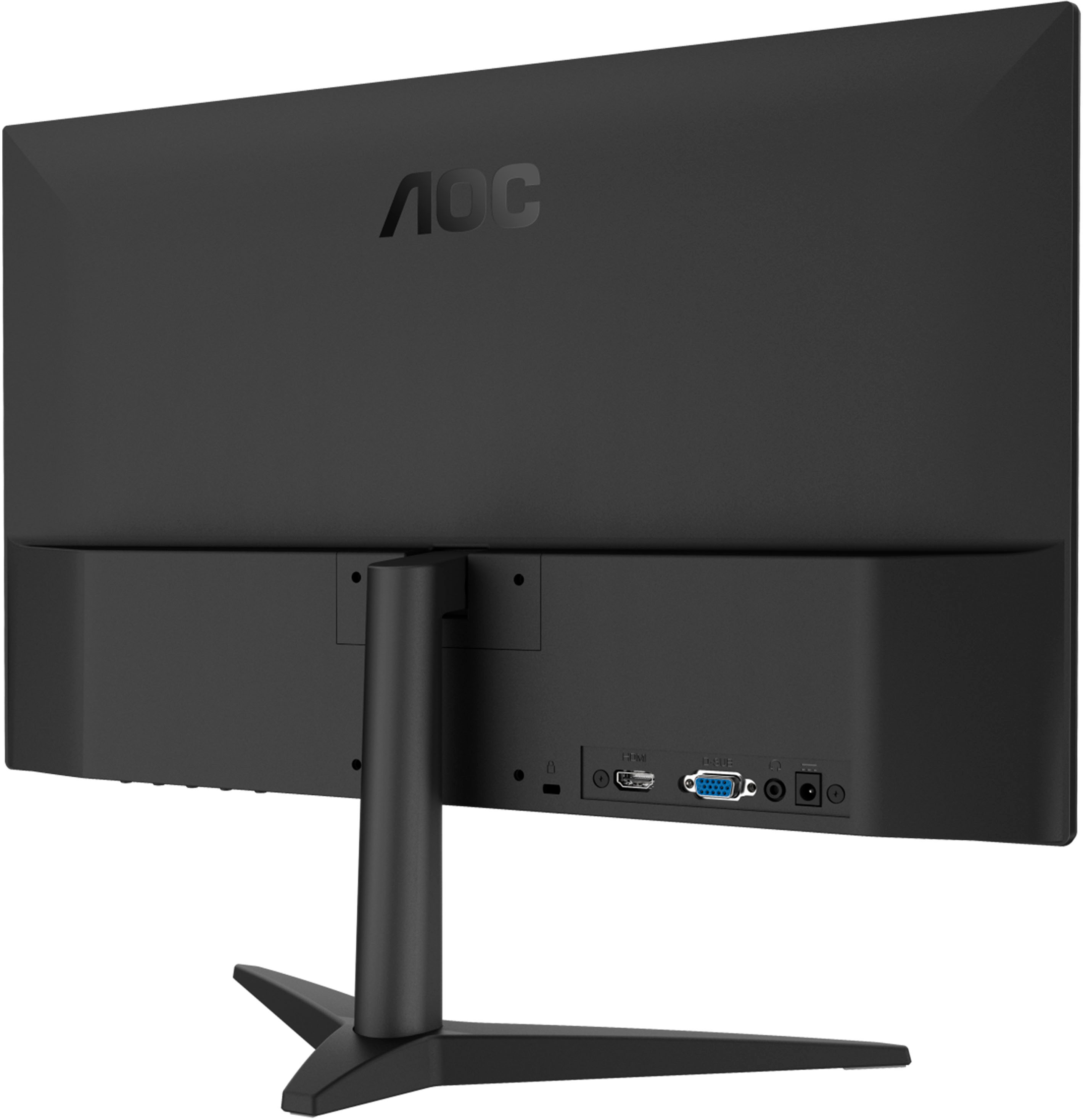 Back View: AOC - 23.8 LCD FHD Monitor with HDR (DisplayPort VGA, HDMI) - Black and Red