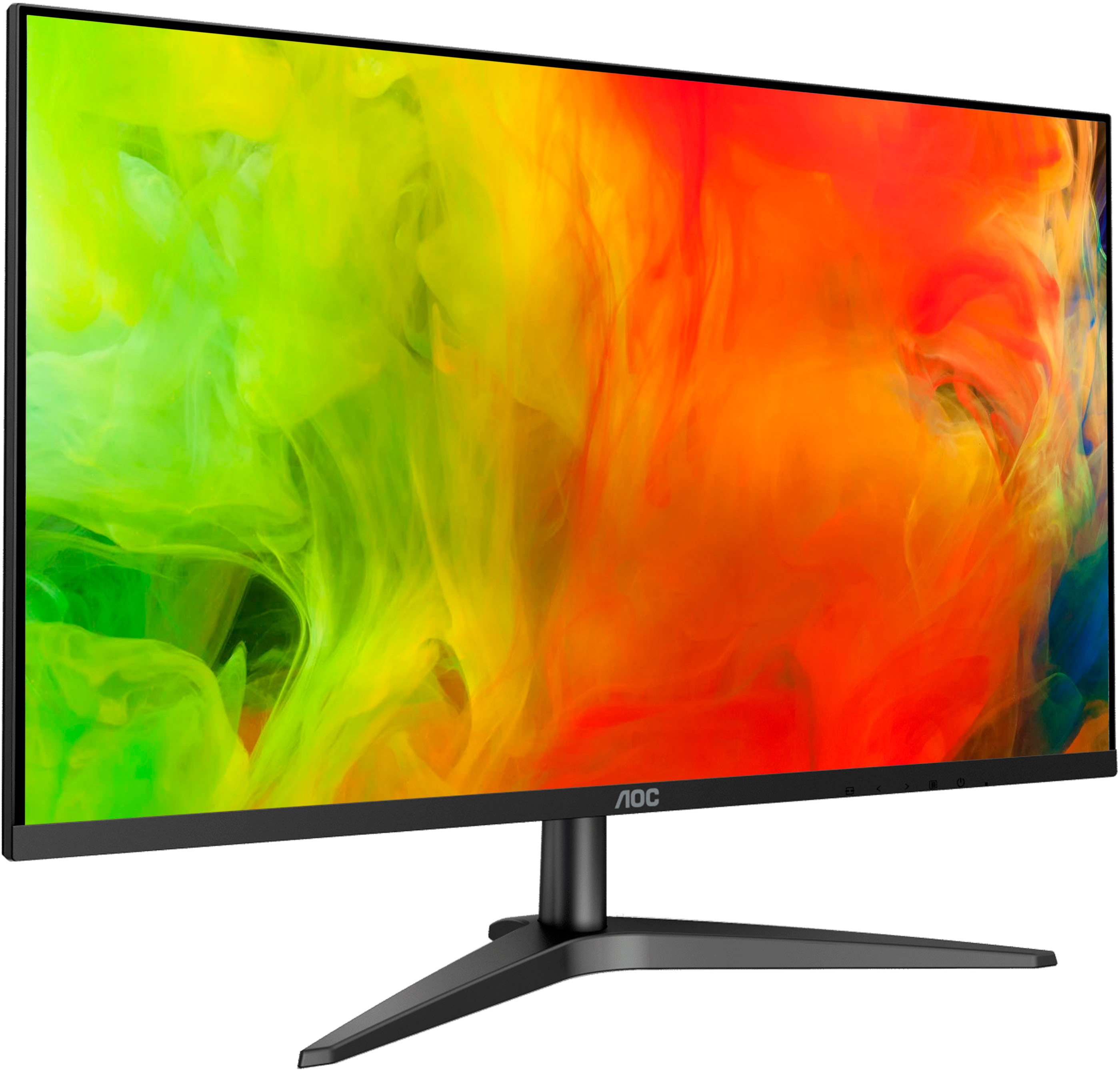 Angle View: Samsung - 24" LED FHD AMD FreeSync Monitor with bezel-less design (HDMI, D-sub) - Black