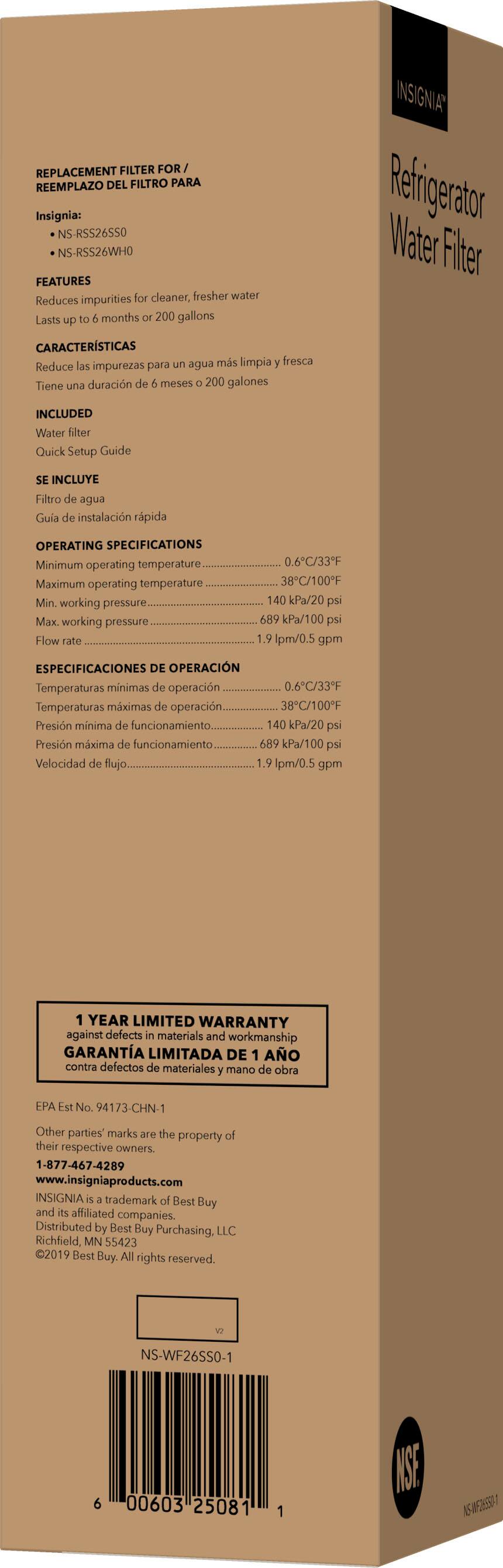 Alt View 16. Insignia™ - NSF 53 Water Filter Replacement for Select Insignia Side-by-Side Refrigerators - White.