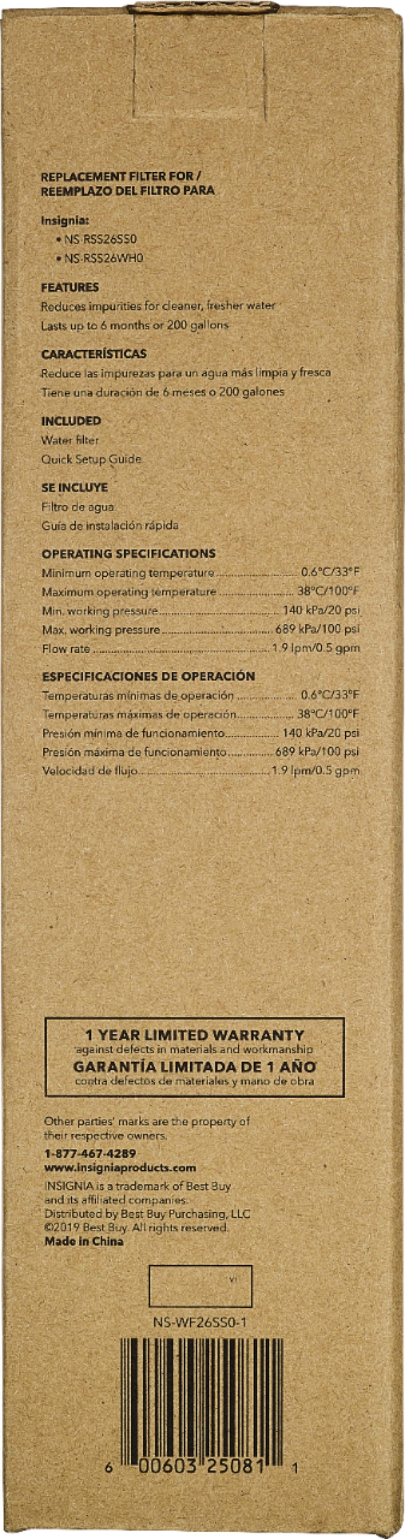 Alt View 15. Insignia™ - NSF 53 Water Filter Replacement for Select Insignia Side-by-Side Refrigerators - White.