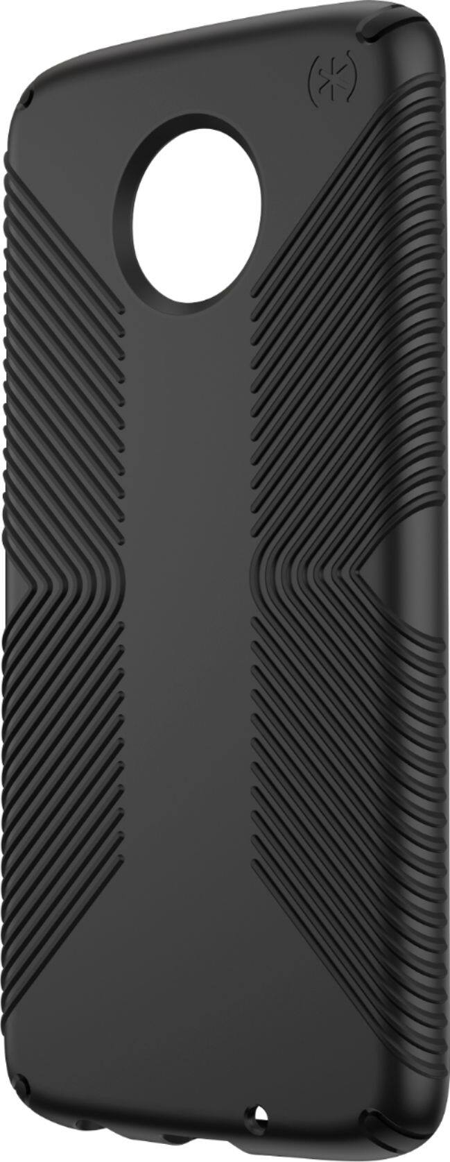 Front. Speck - Presidio Grip Case for Motorola Moto Z4 - Black.