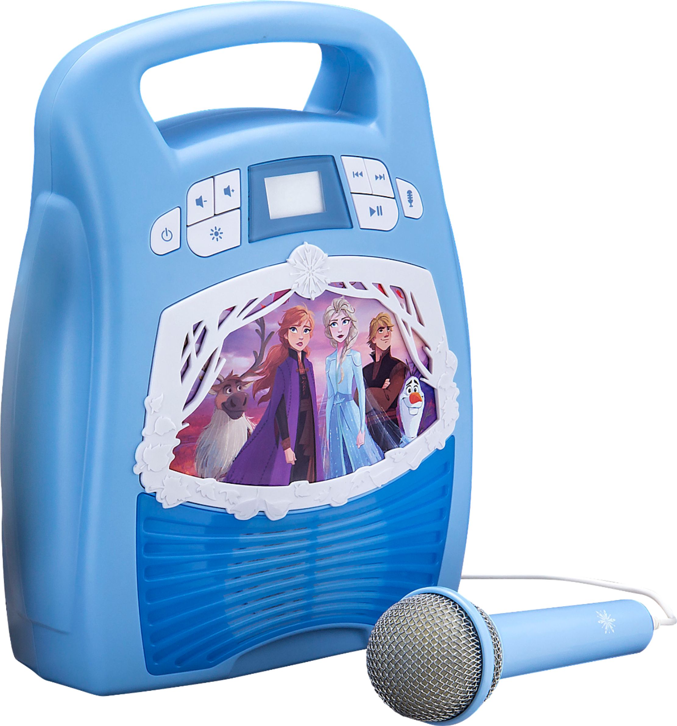 Angle View: eKids - Frozen II Bluetooth MP3 Karaoke System - White/Light Blue