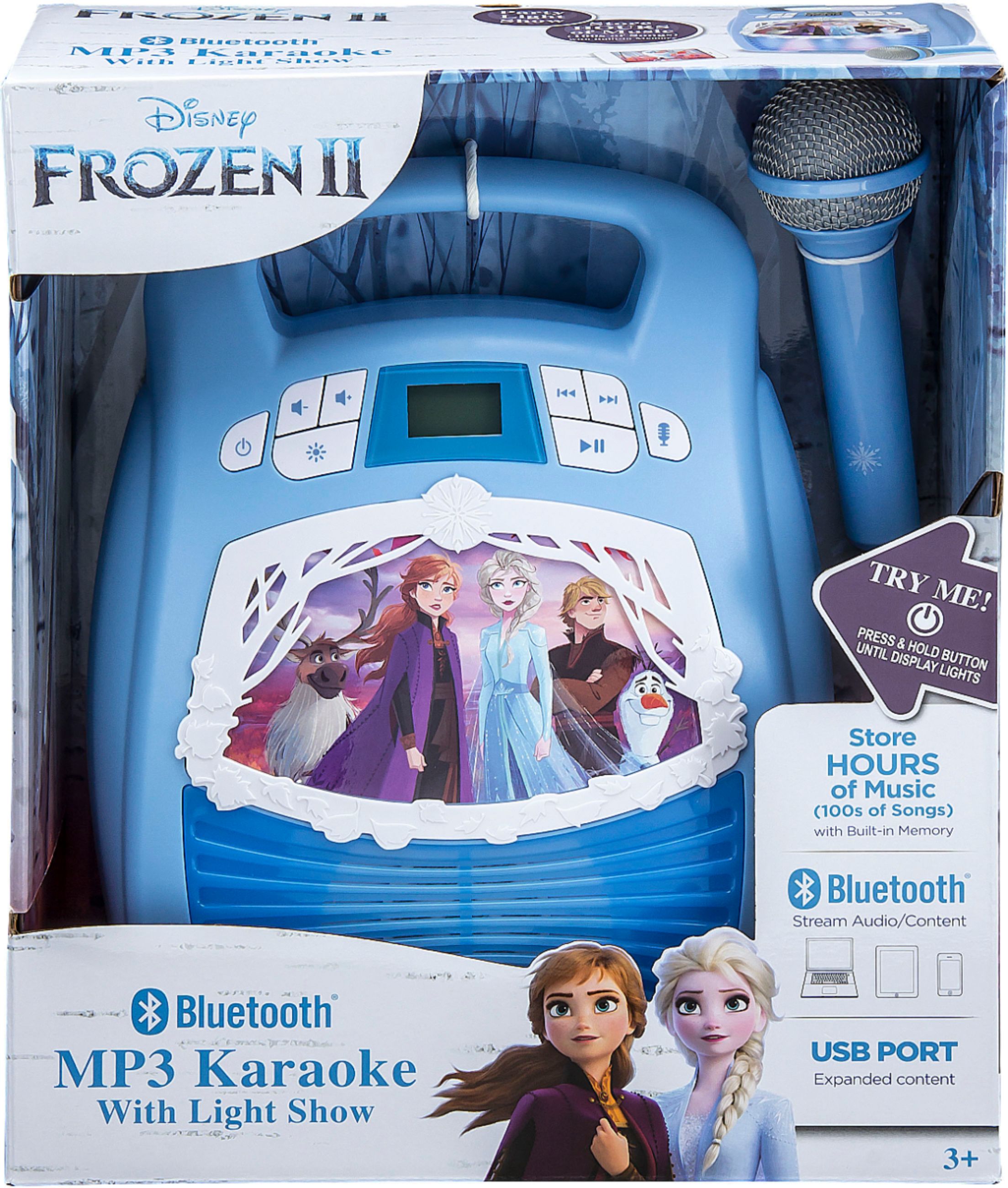Ekids Frozen Ii Bluetooth Mp3 Karaoke System White Light Blue Fr 553 Exv9m Best Buy