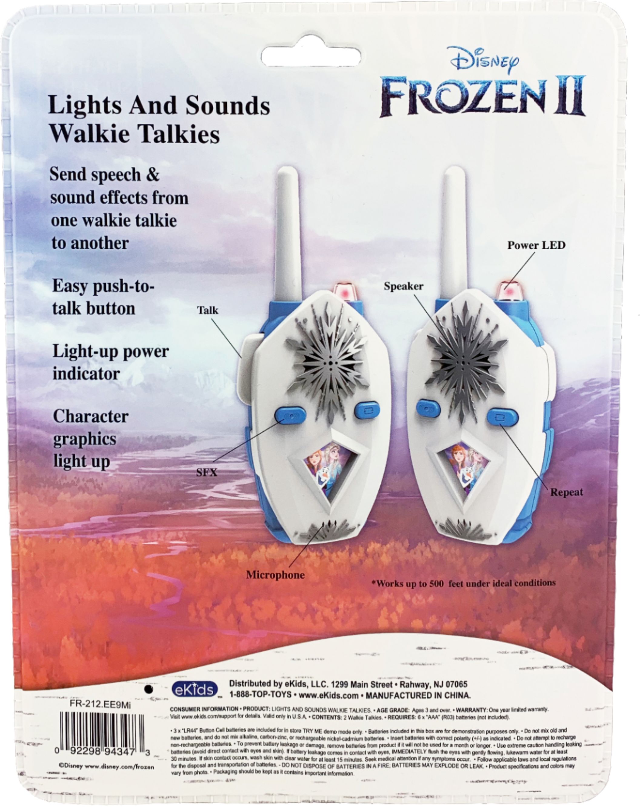 Middel Reusachtig Bij zonsopgang Best Buy: eKids Disney Frozen II Walkie Talkies White/Light Blue  FR-212.EEV9M