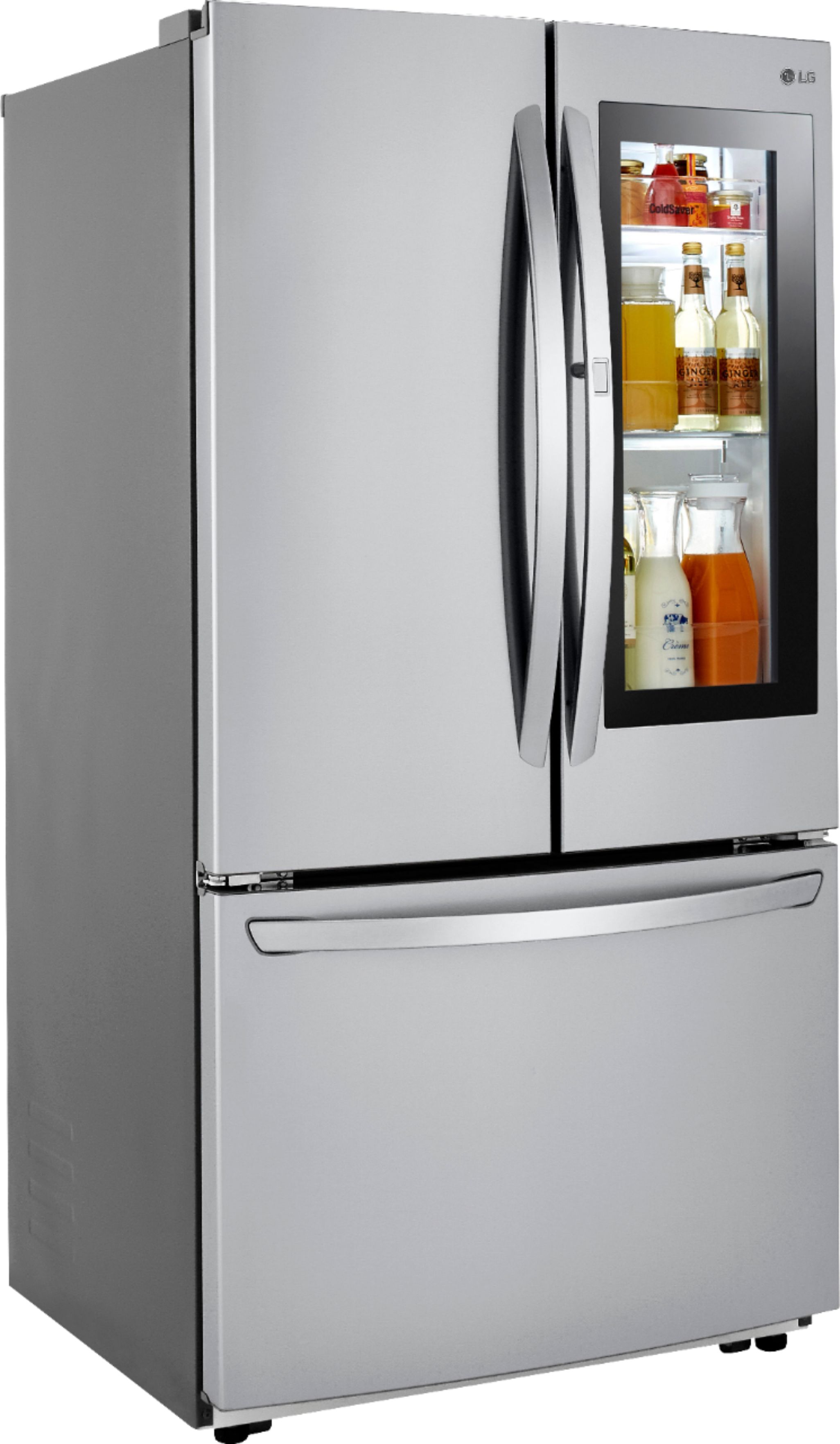 Lg Electronics 23 3 Cu Ft French Door Refrigerator With Instaview Dual And Craft Ice In Printproof Black Stainless Counter Depth Lrfvc2406d The Home Depot
