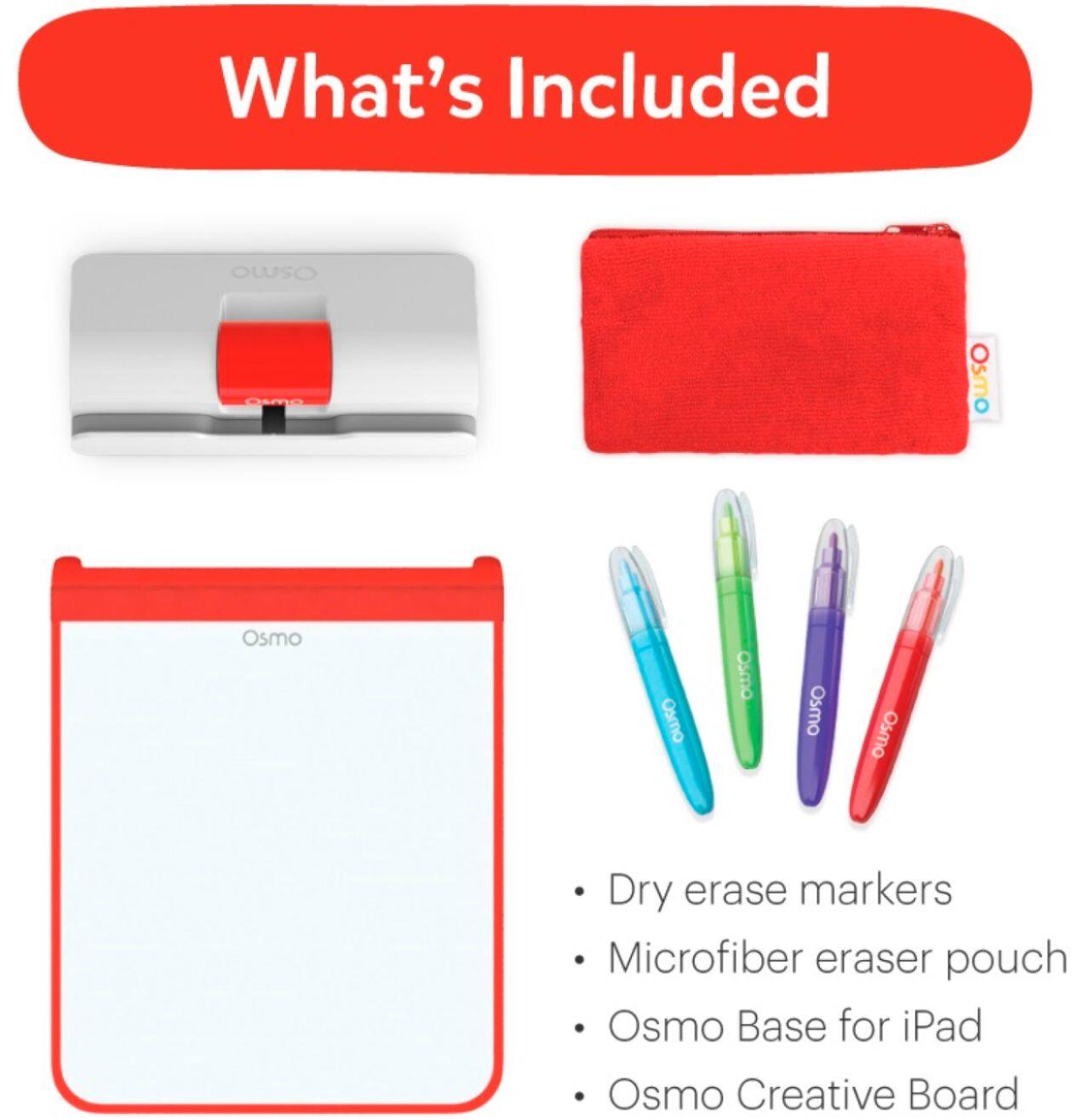 Alt View 14. Osmo - Creative Starter Kit for iPad - Ages 5-10 - Drawing, Word Problems & Early Physics - STEM Toy (Osmo Base Included) - White.