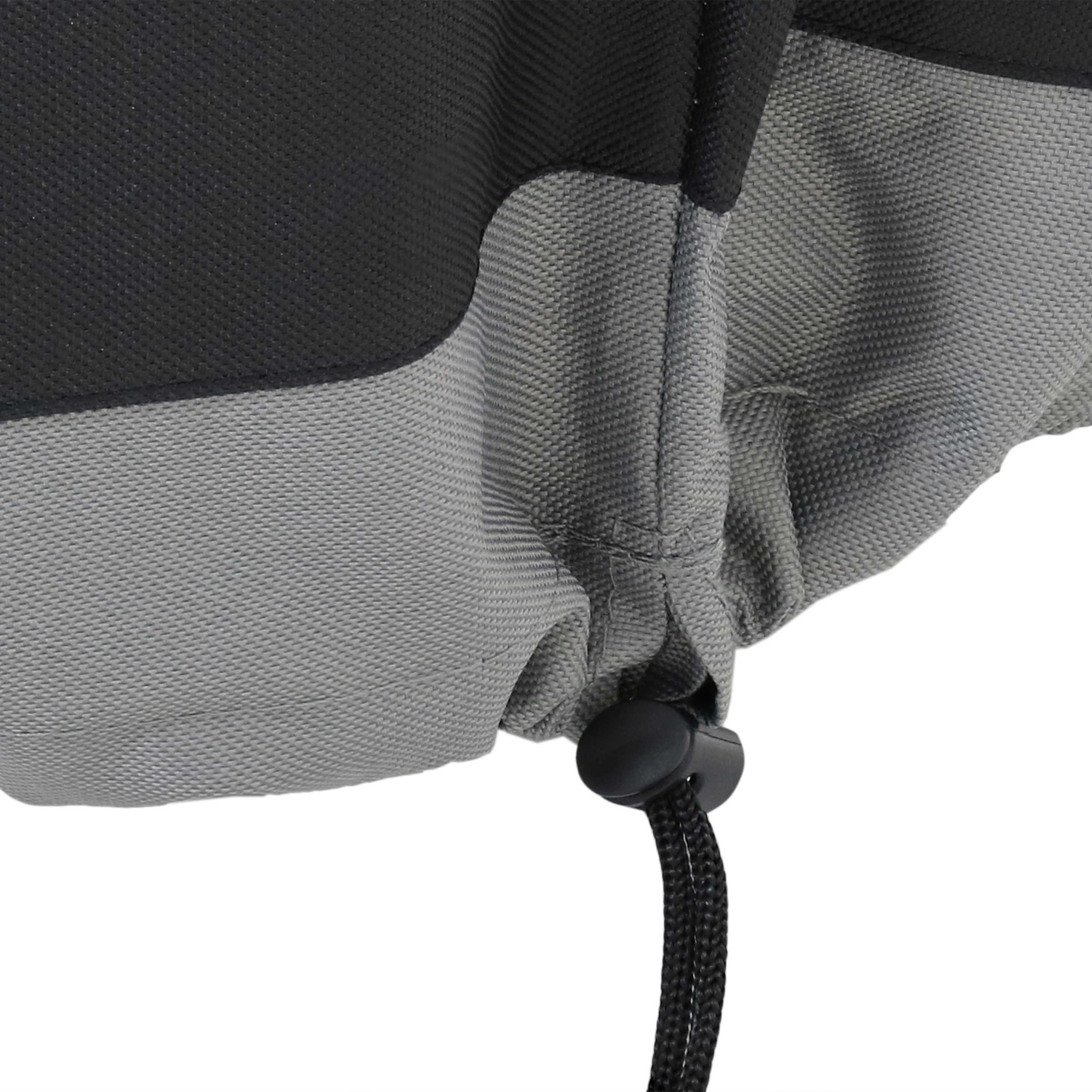 Alt View 5. Sunnydaze - 60 in 2-Tone Polyester Round Outdoor Fire Pit Cover - Black and Gray.