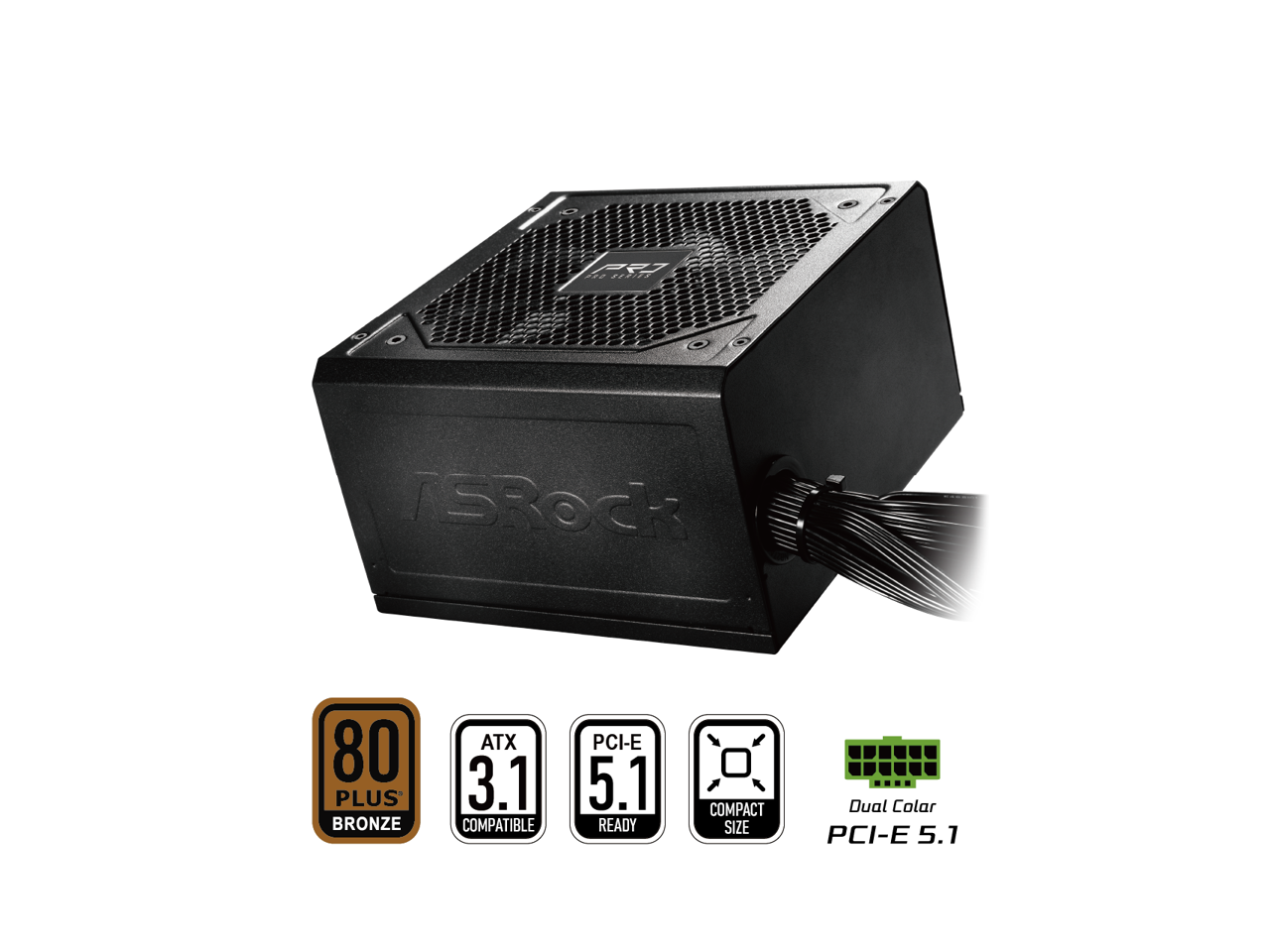 ASRock - PRO Series PRO-750B 750 W ATX 3.1 Compatible 80 PLUS BRONZE Certified Power Supply