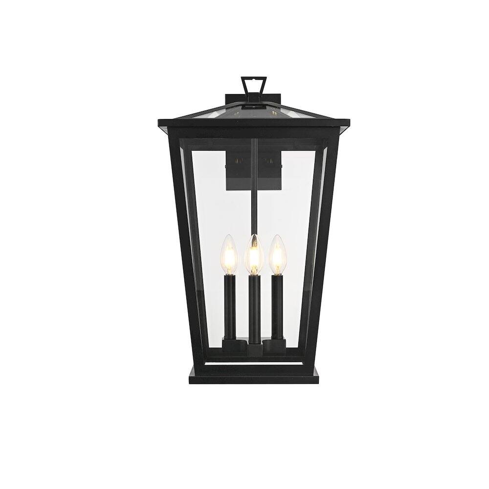 Back. Elegant Lighting - Berks 12.5 Inch Outdoor Wall Sconce In Black - Black.