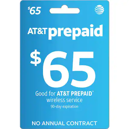 Front. AT&T Prepaid - $65 Refill Code.
