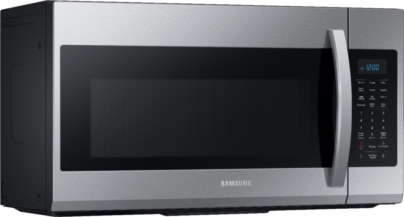 Zoom in on Angle Zoom. Samsung - 1.9 Cu. Ft.  Over-the-Range Microwave with Sensor Cook - Stainless Steel.