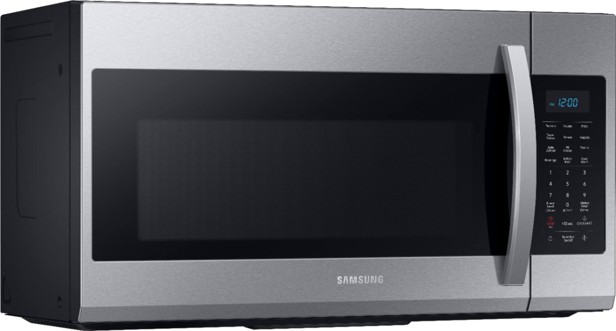 Zoom in on Angle Zoom. Samsung - 1.9 Cu. Ft. Over-the-Range Microwave with Sensor Cook - Stainless Steel.