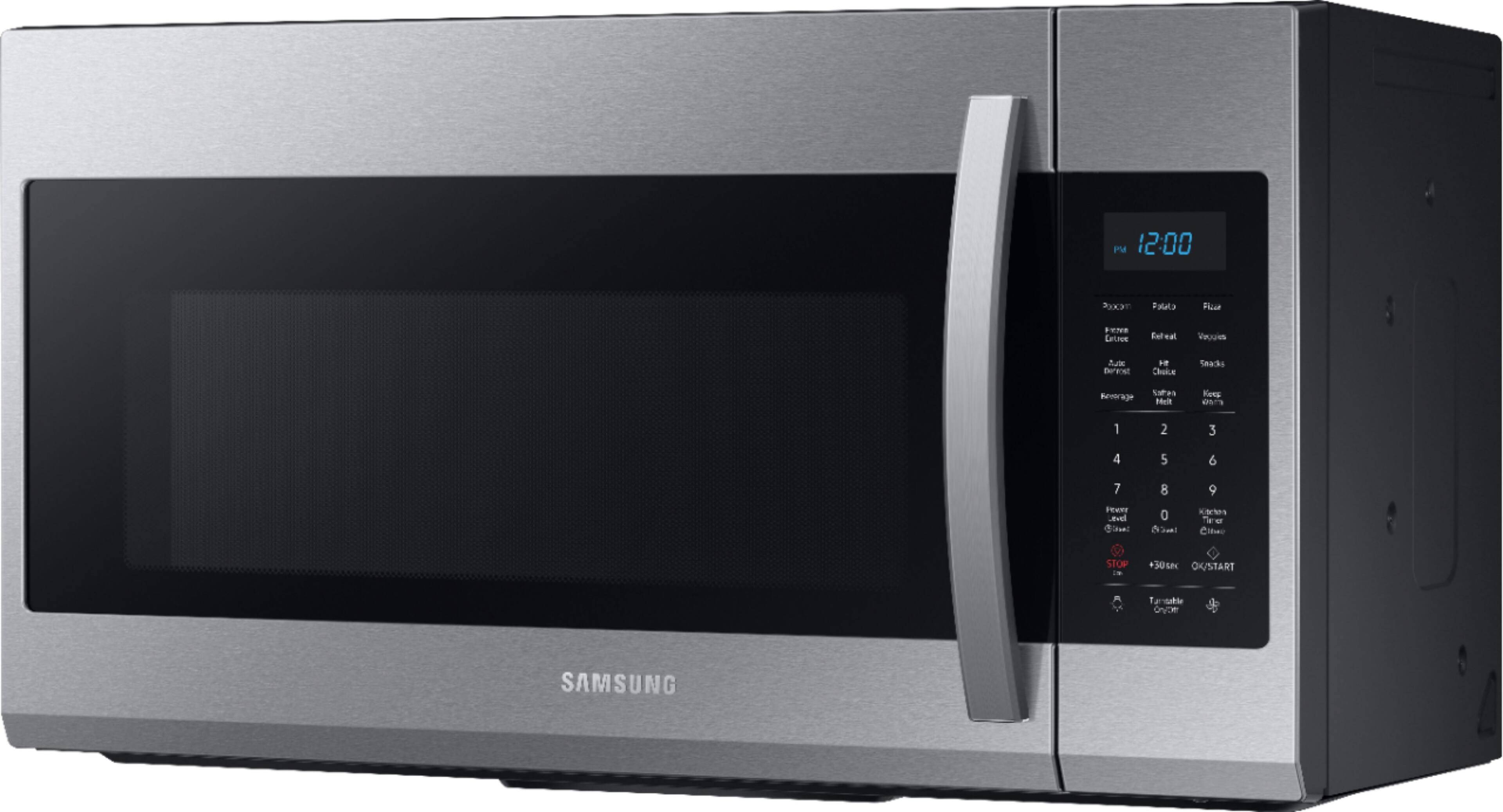 Left. Samsung - 1.9 Cu. Ft. Over-the-Range Microwave with Sensor Cook - Stainless Steel.