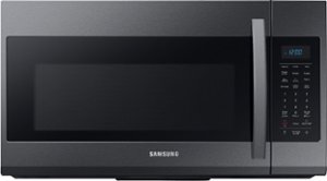 Samsung - 1.9 Cu. Ft.  Over-the-Range Microwave with Sensor Cook - Black stainless steel - Front_Zoom