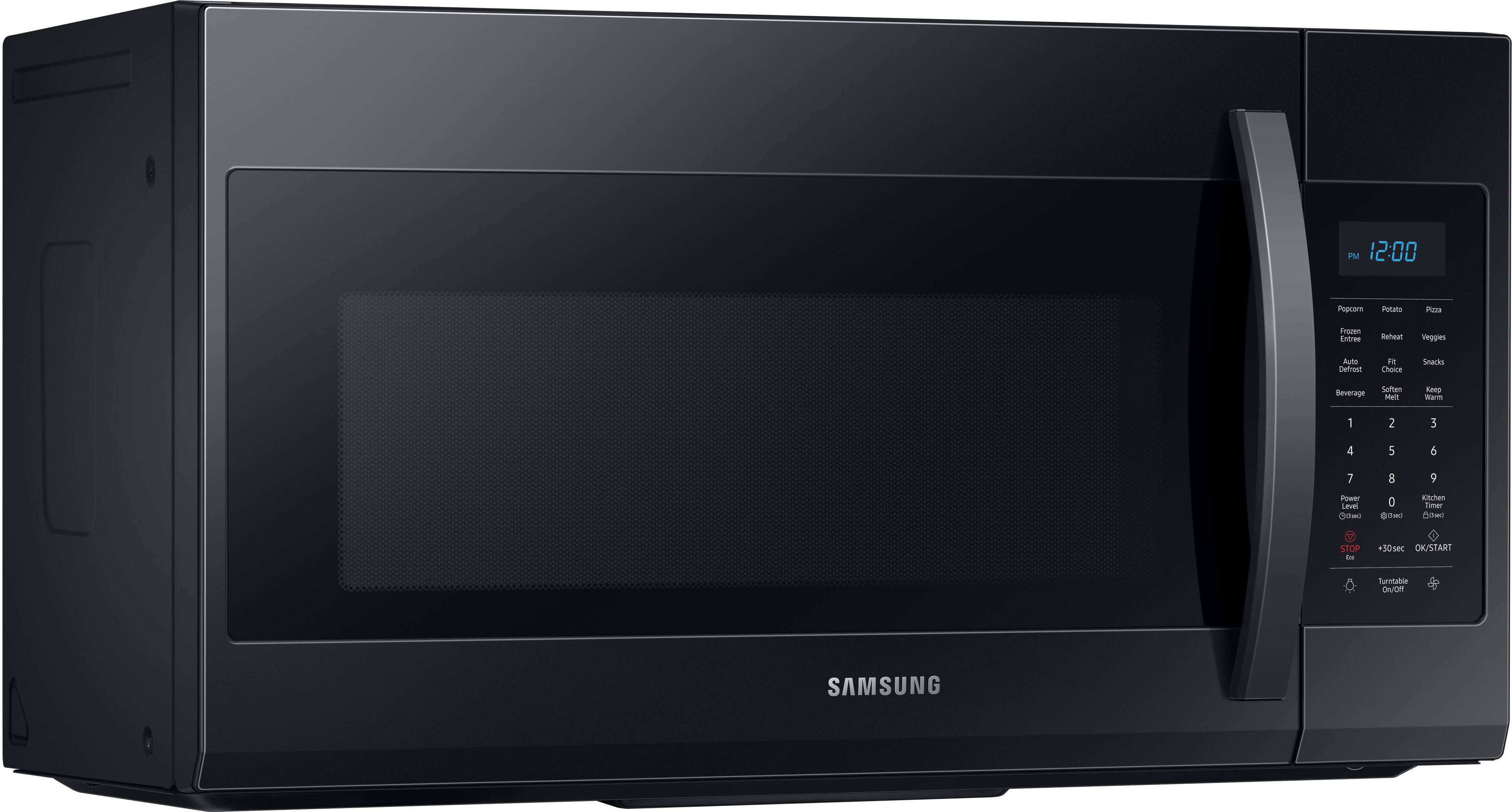 Angle. Samsung - 1.9 Cu. Ft. Over-the-Range Microwave with Sensor Cook - Black.