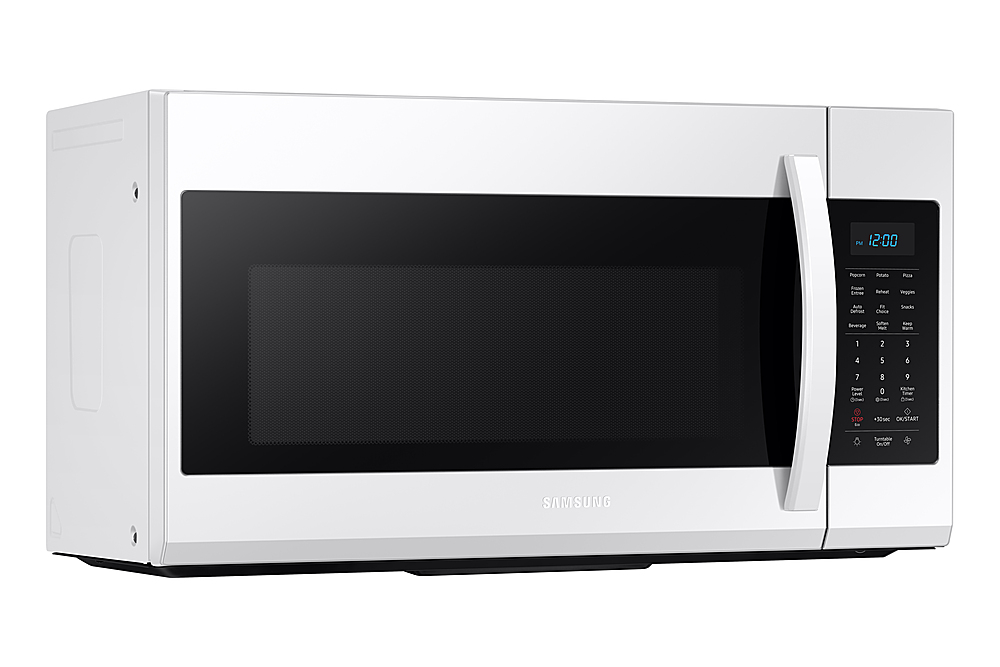 Angle View: Samsung - 1.9 Cu. Ft. Over-the-Range Microwave with Sensor Cook - White