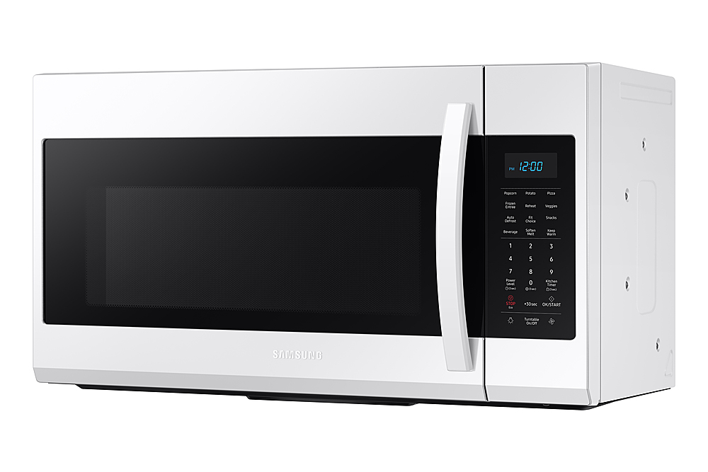Left View: Samsung - 1.9 Cu. Ft. Over-the-Range Microwave with Sensor Cook - White