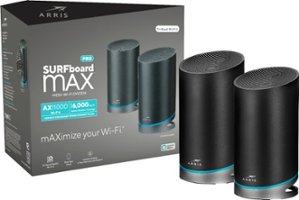 ARRIS - SURFboard mAX Pro Wireless-AX11000 Tri-Band Mesh Wi-Fi 6 System - Black - Front_Zoom