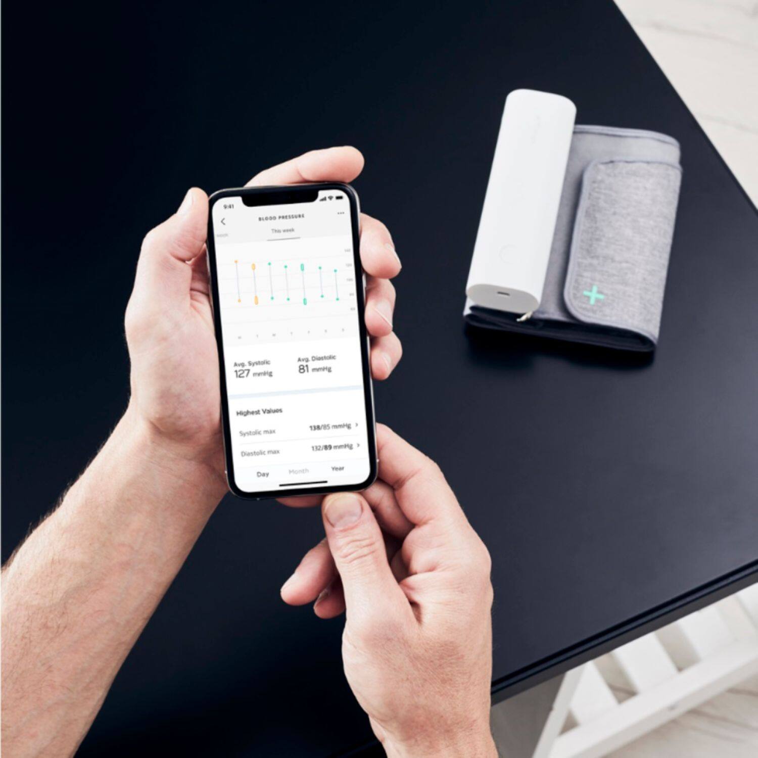 Alt View 17. Withings - BPM Connect - Wi-Fi Smart Blood Pressure Monitor - White/Gray.