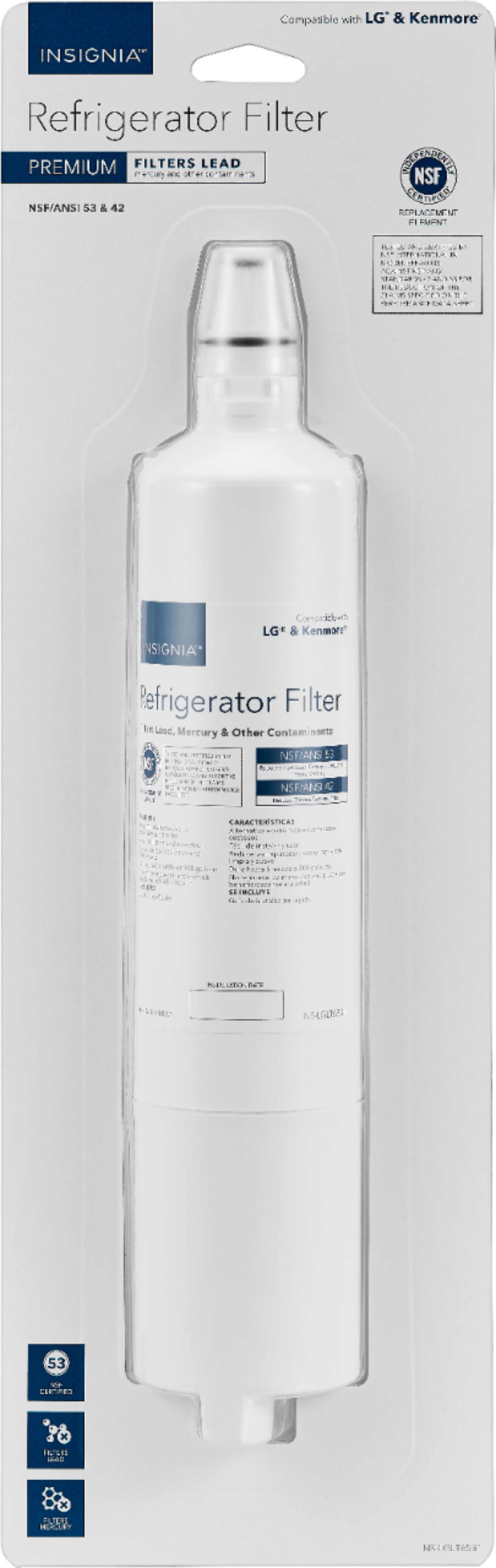 Insignia™ - NSF 53 Water Filter Replacement for Select LG Refrigerators -  White