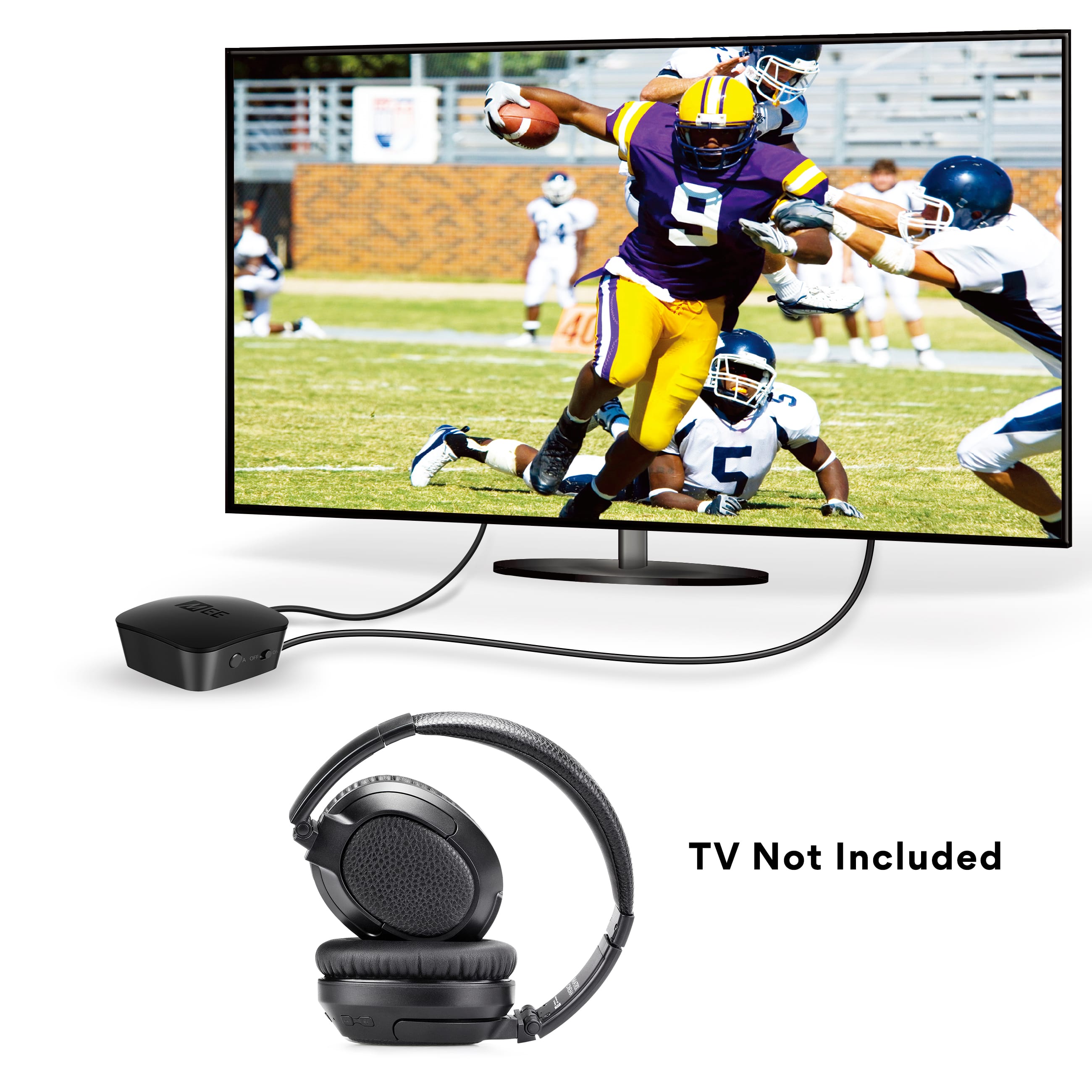 MEE audio Connect T1CMA Wireless TV Headphone System with Over the Ear Headphones and Bluetooth Audio Transmitter Black CMB T1CMA MEE Best Buy