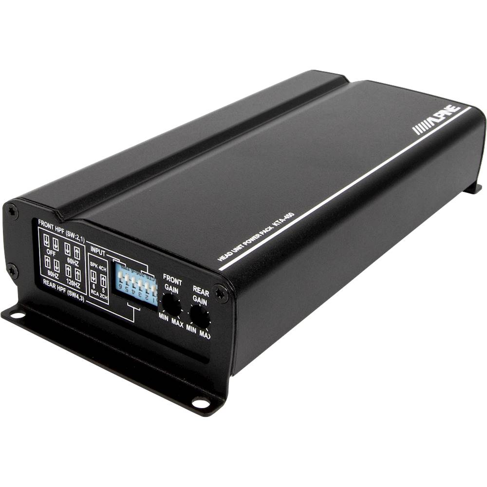 Angle View: Alpine - 400W Class D Bridgeable Multichannel Amplifier with Built-In Crossover - Black
