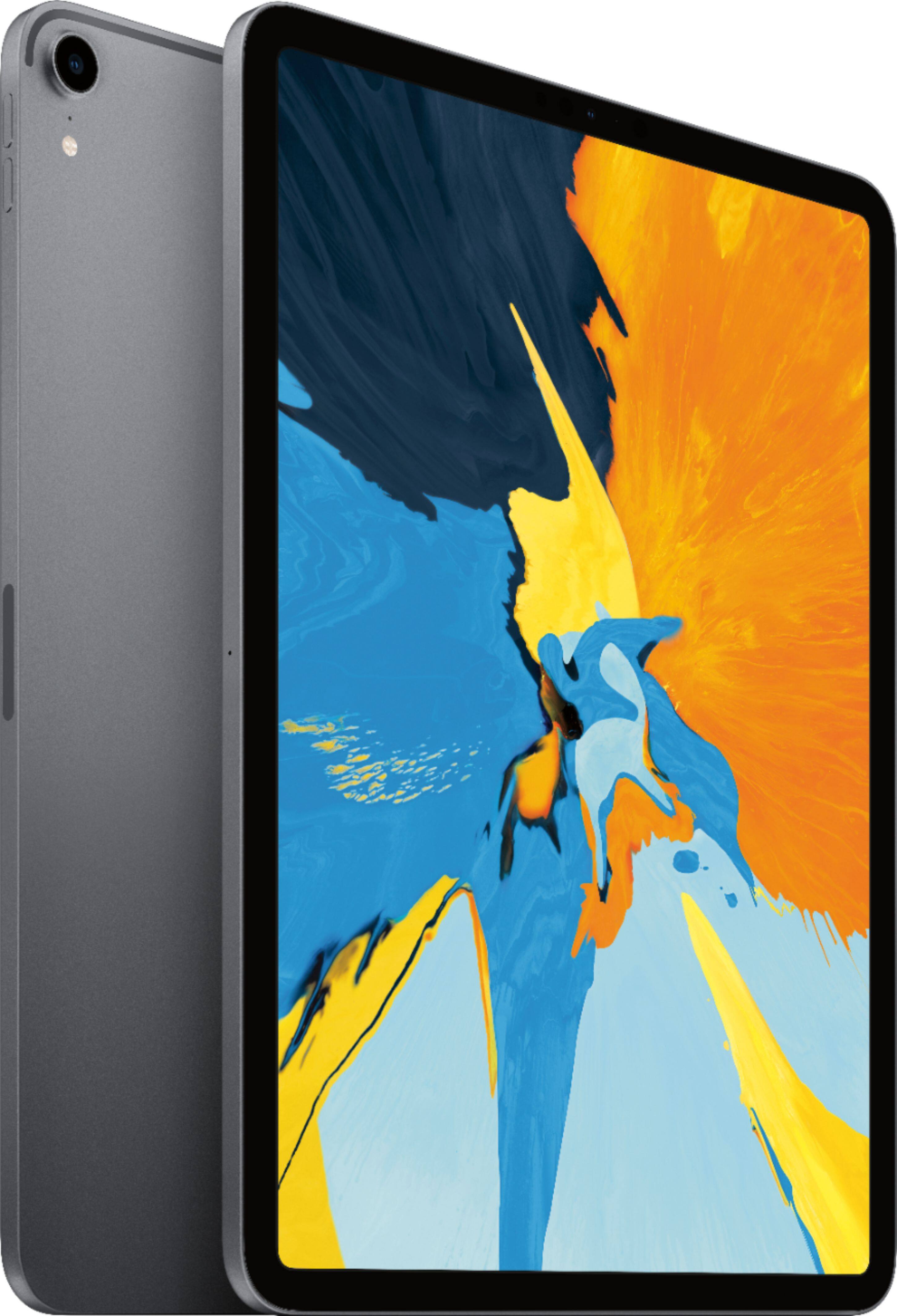 Angle. Apple - Geek Squad Certified Refurbished 11-Inch iPad Pro with Wi-Fi - 1TB - Space Gray.