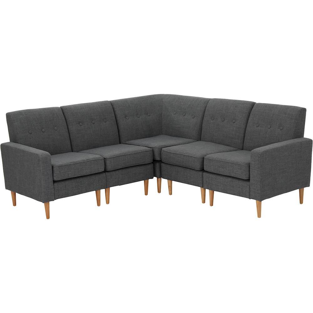 Best Buy Noble House Azusa Fabric 5Piece Sectional Sofa Gray 302724