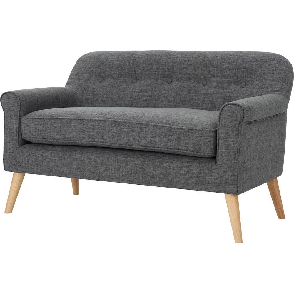 Left View: Noble House - Caspar 2-Seat Fabric Loveseat - Gray