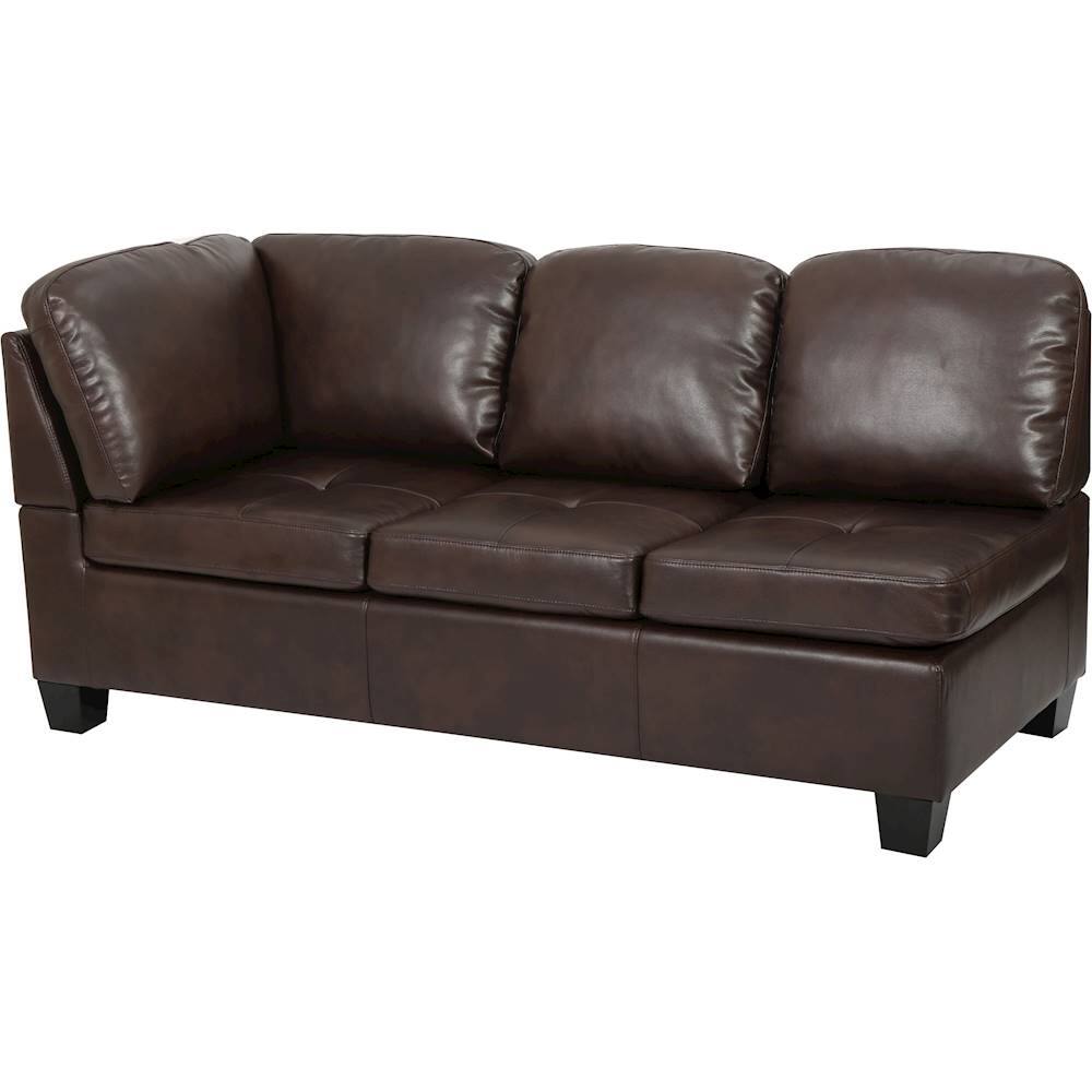 Noble House Fayette 2 Piece Sectional Sofa With Ottoman Brown 296313 Best Buy