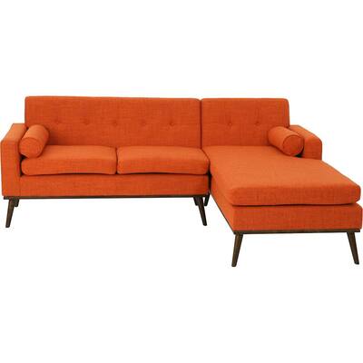 Noble House - Stockley L-Shaped Fabric 2-Piece Sectional Chaise - Orange
