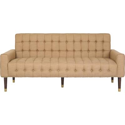 Noble House - Eaton Tufted 3-Seat Velvet Sofa - Clay