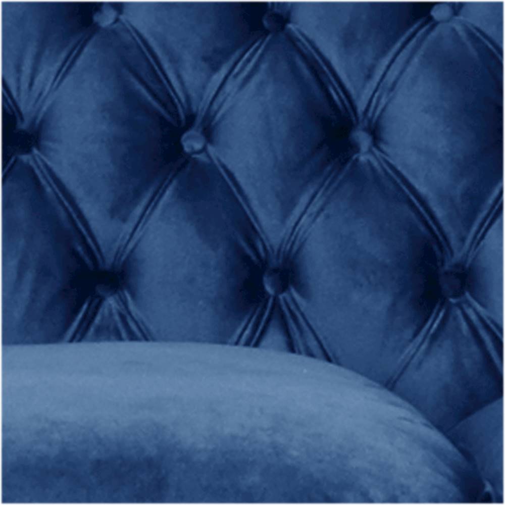 French Carved Fruitwood Pantone Blue Tufted Chesterfield Sofa at