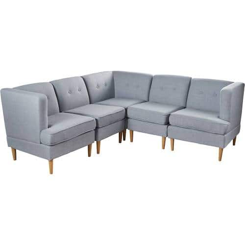 Noble House - Cloverdale Fabric 7-Piece Sectional Sofa Set - Light Gray