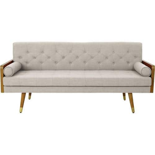 Noble House - Redcrest Tufted 3-Seat Fabric Sofa - Beige