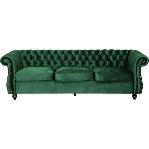 Noble House - Fruto Chesterfield Tufted Sofa - Emerald