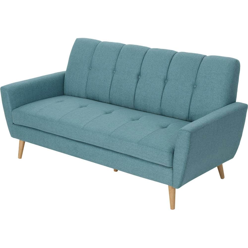 Left View: Noble House - Loomis 3-Seat Fabric Sofa - Blue