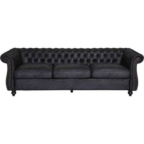 Noble House - Fruto Chesterfield Tufted Sofa - Black