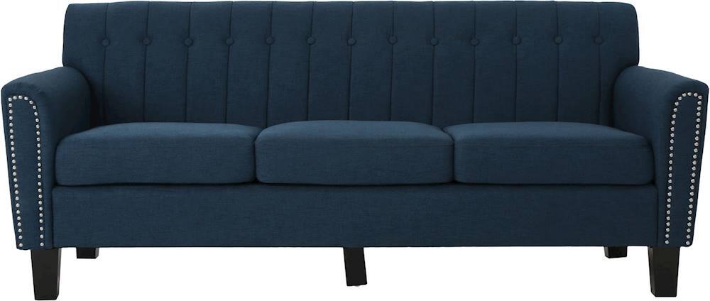Noble House Pala 3 Seat Fabric Sofa Navy Blue 303966 - Best Buy