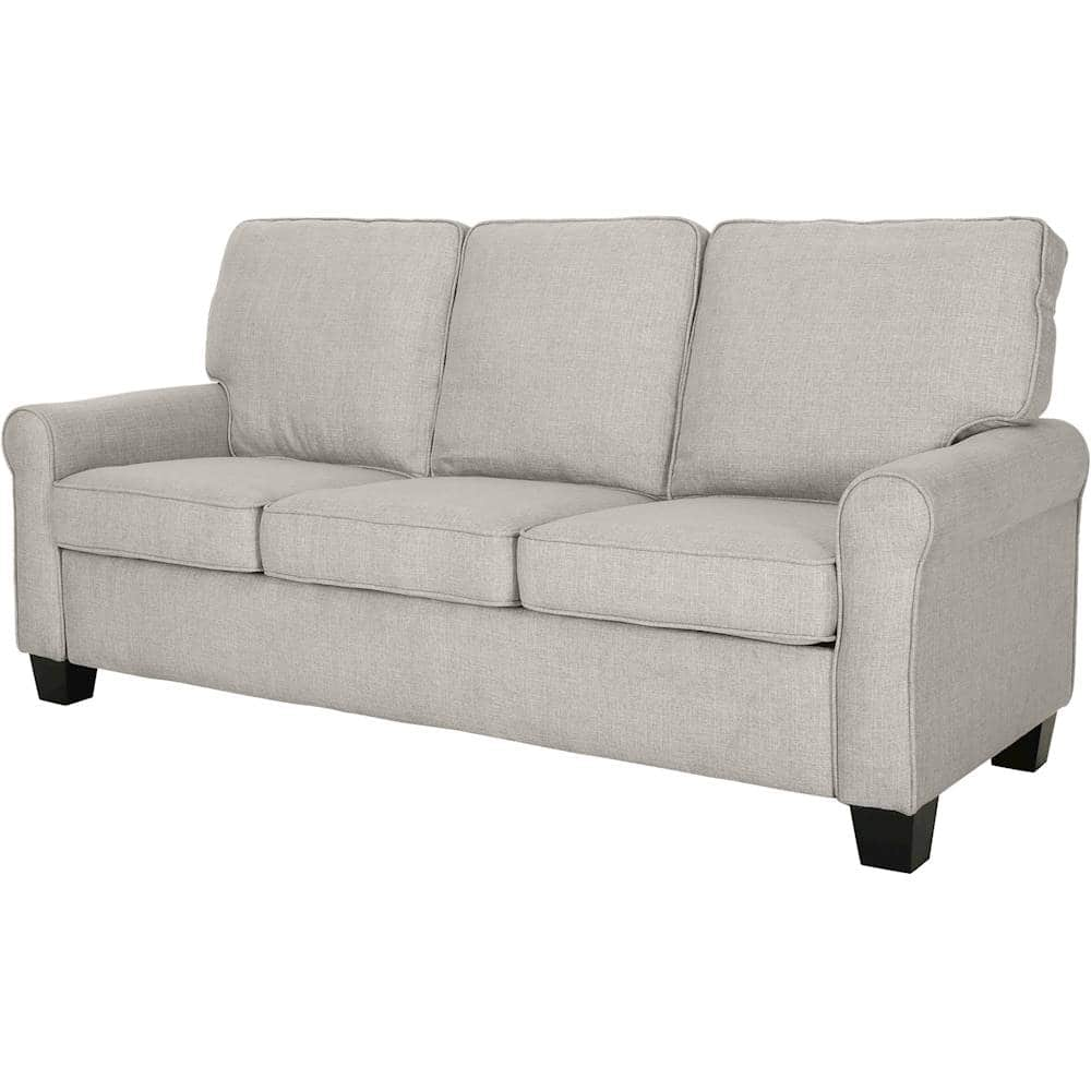 Left View: Noble House - Keeler 3-Seat Fabric Sofa - Beige