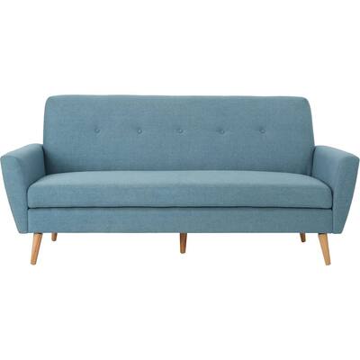 Noble House - Tecate 3-Seat Fabric Sofa - Blue
