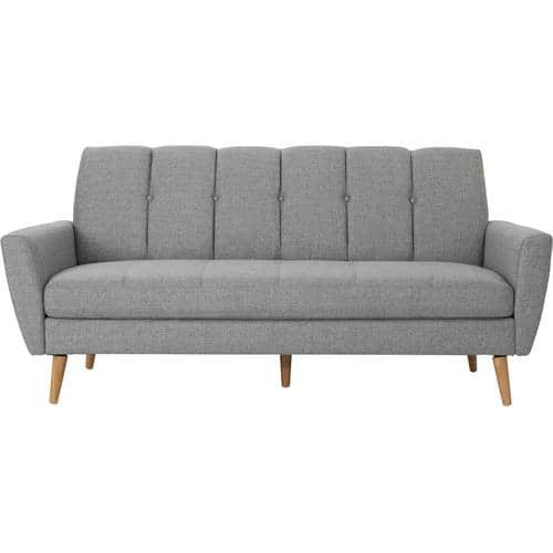 Noble House - Loomis 3-Seat Fabric Sofa - Gray