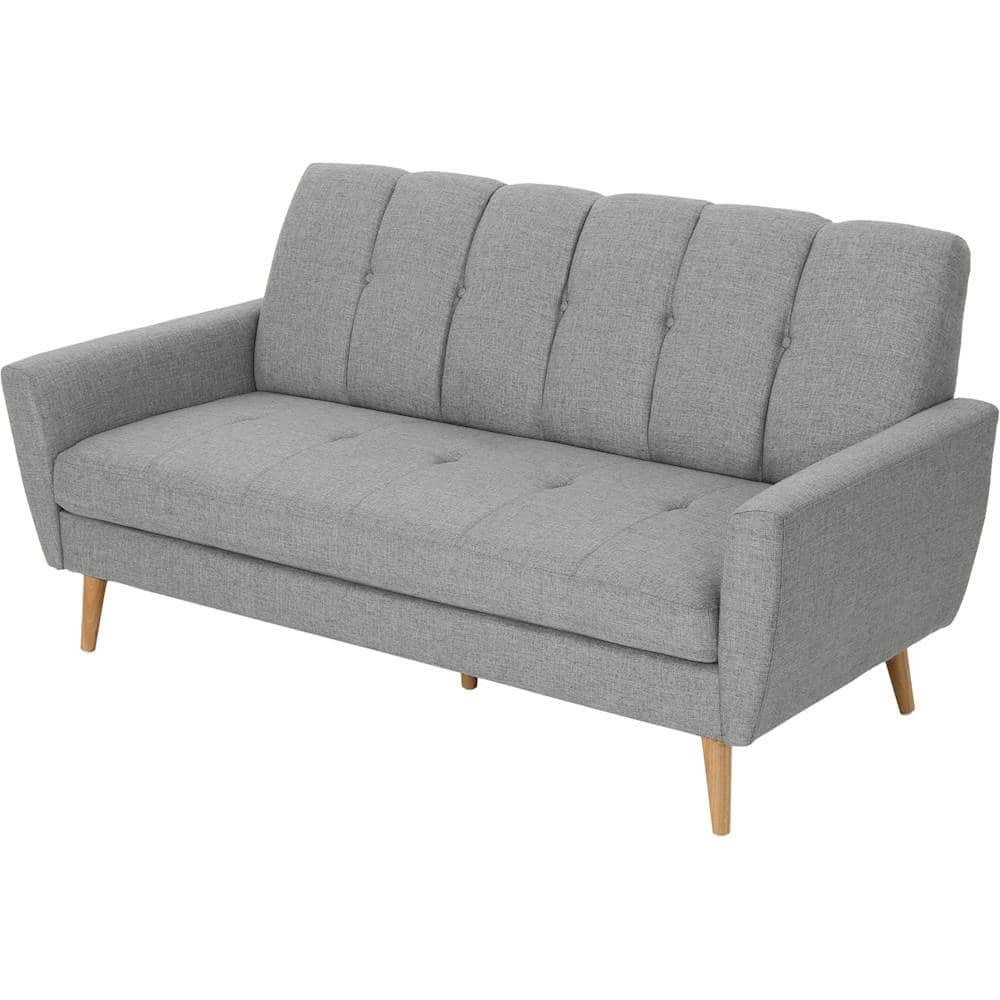 Left View: Noble House - Loomis 3-Seat Fabric Sofa - Gray