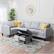 Alt View 12. Noble House - Gosport Fabric 6-Piece Sectional Sofa with Storage Ottoman - Light Gray.
