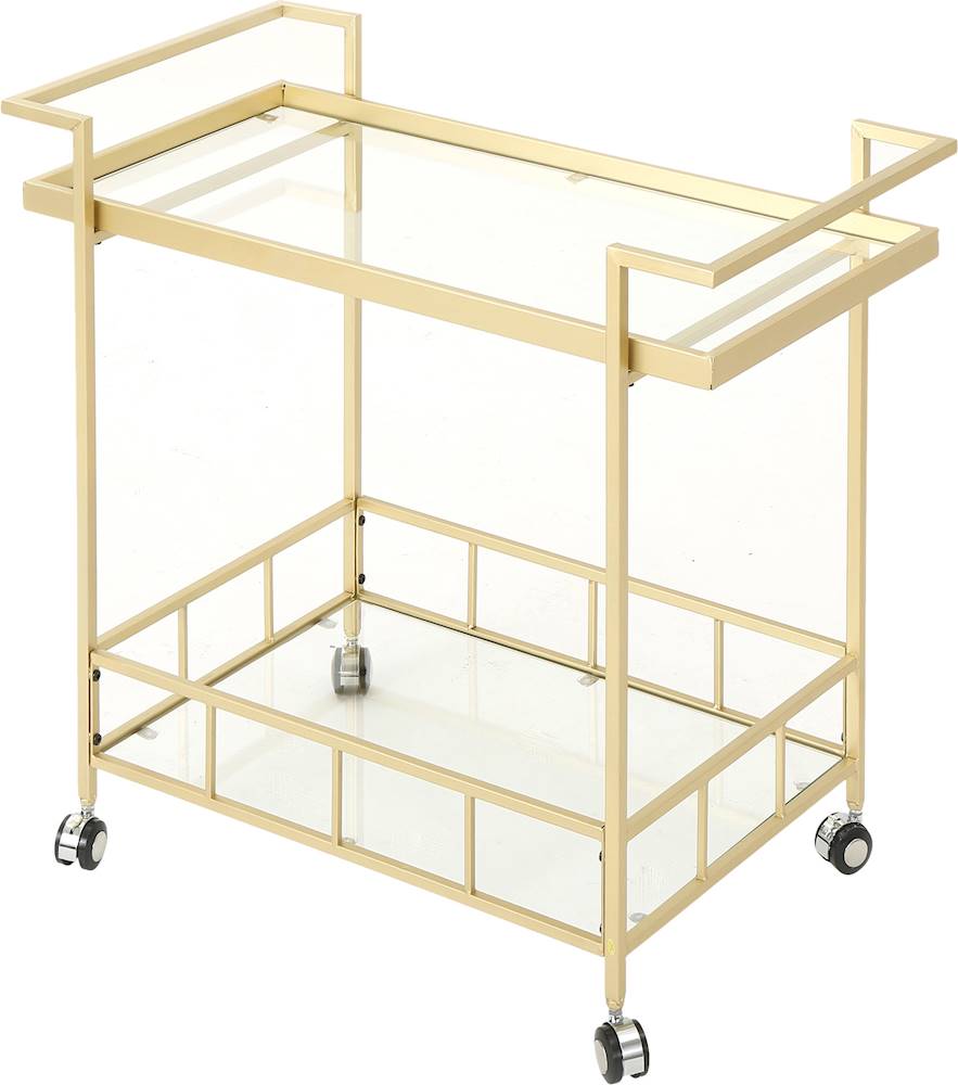 Noble House - Masonville Iron and Glass Bar Cart - Gold