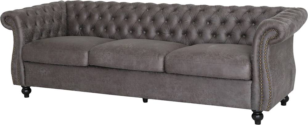 Best Buy: Noble House Fruto Chesterfield Tufted Sofa Slate 307705